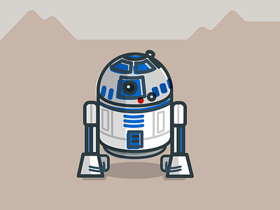 R2 droid illustration r2d2 star starwars wars