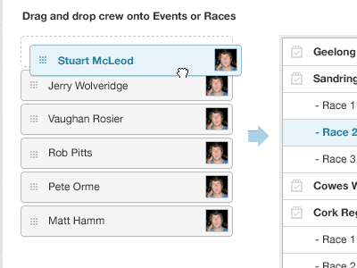 Drag and Drop avatar drag drop list ui