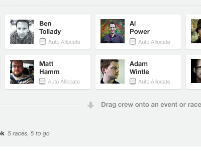 Allocate drag and drop crew arrow avatar crew drag drop profile ui users