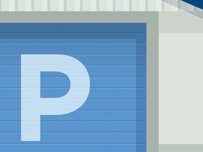 Garage door illustration typography