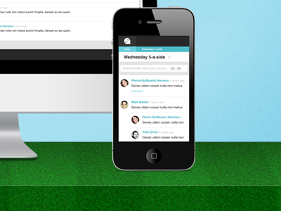 Sports web app app grass imac iphone mobile ui