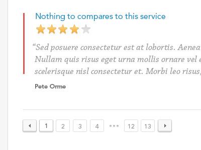 Pagination + Review quote