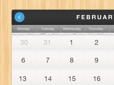 Calender with Helvetica Neue