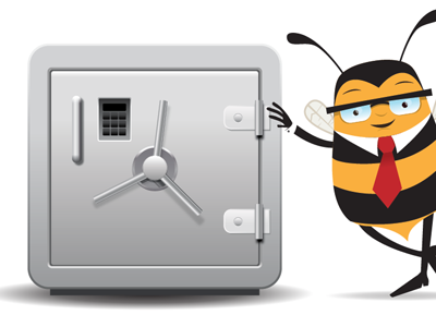 Safe bee icon illustration lock safe