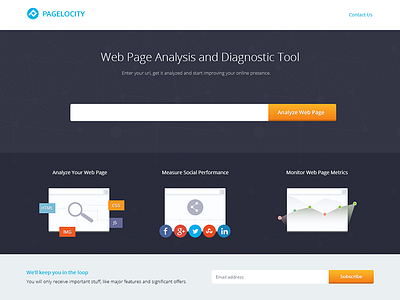 Pagelocity - Web App landing ui webapp