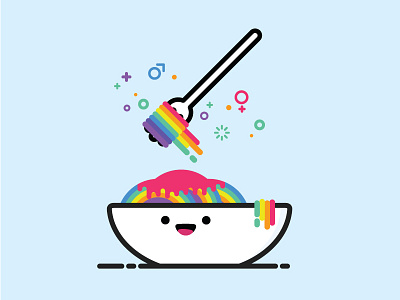 Rainbow Spaghetti freedom humanrights icon illustration lgbt love rainbow spaghetti vector