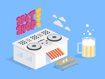 Spätkauf beers berlin dj illustration isometric mixer spät shop boys späti spätkauf summer techno