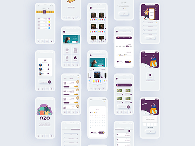 www.ozone.social app design gulf hireme homescreens illustration mobile ui ux