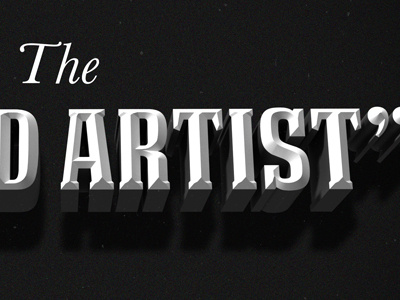 The "Sound Artist" 1940 3d artist black and white photoshop typography