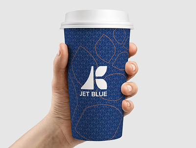 JetBlue Branding: on a coffee cup. branding cup design applied to a cup graphic design illustration