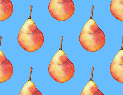 It's raining pears design graphic design illustration pattern pear seamless watercolor