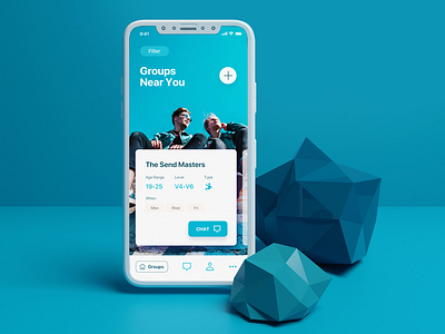 Climbing App Concept 3d color product design ui uiux