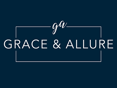 Grace & Allure Logo art deco branding grace and allure logo logo design modern navy blue online shop script