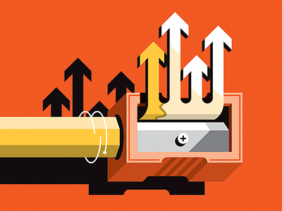 Money Magazine Investor’s Guide illustration michaelbrandonmyers money pencil sharpen twoem