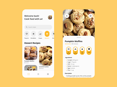 Cooking recipe mobile app