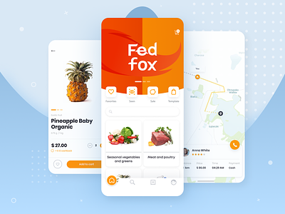 Fed Fox - Food Delivery Service android calatog delivery food ios map mobile product ui