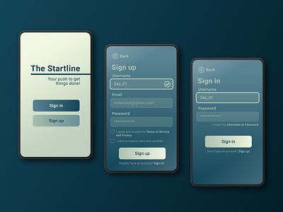 Daily UI 001 - Sign up app daily ui design screen sign up ui
