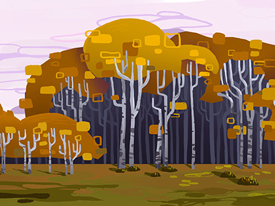 Autumn - Environment Design autumn birch concept art design environment forest illustration