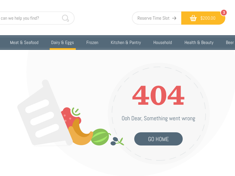 404 Page unata 404 error e-commerce groceries fruits basket cart shopping cart shop check out search