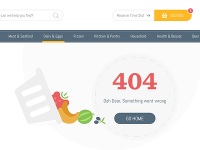 404 Page 404 basket cart check out e commerce error fruits groceries search shop shopping cart unata