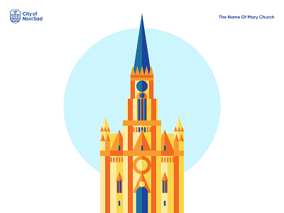 The Name Of Mary Church branding cathedral color contrast curch design illustration novi sad vector