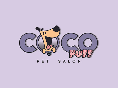 CocoPuff Pet Salon dog logo pets salon vectors