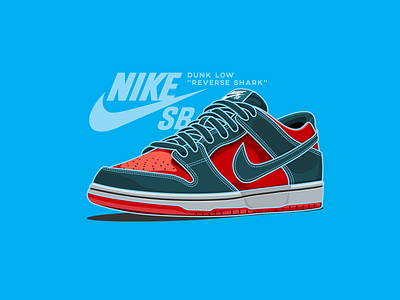 Nike SB Dunk Low "Reverse Shark" design illustration nike sb shoes vectors