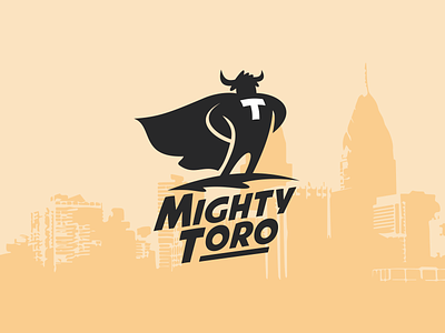 Mighty Toro design logo superhero toro