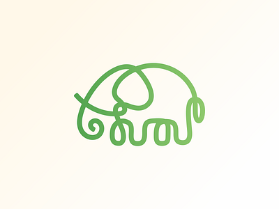 Elephant design elephant green logo oneline