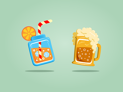 Juice or Beer beer design icon illustration juice logo