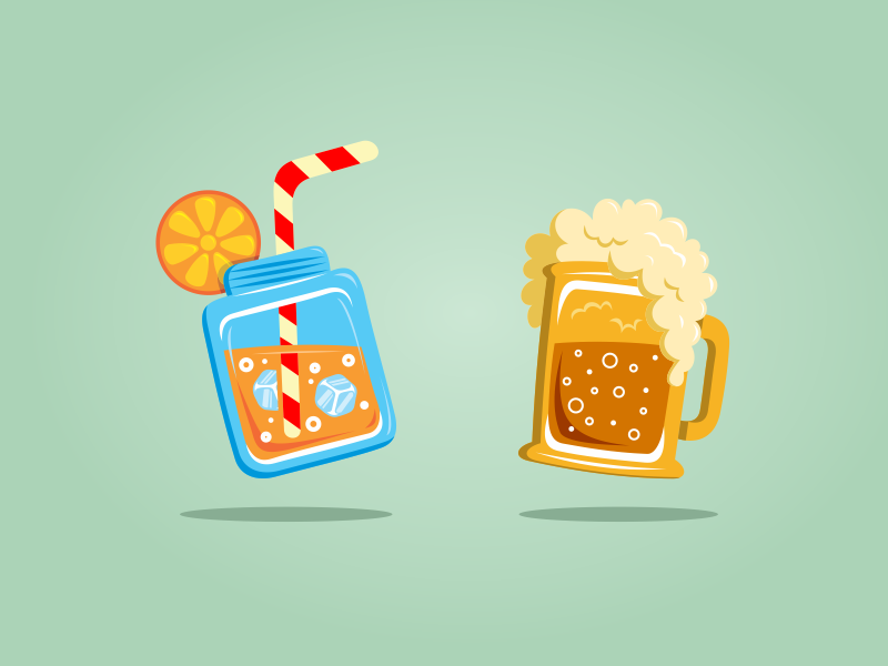 Juice or Beer beer juice illustration icon logo design