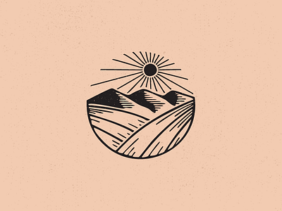 Desert desert design illuatration logo pyramids send sun vintage