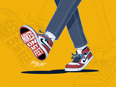 Nikes On My Feet design feet illustartion mac miller nike rip sneakers tribute