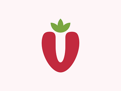 V branding design icon illustration logo strawberry symbol