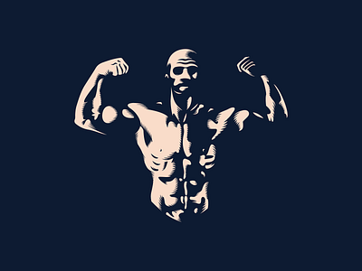 Strength body bodybuilder design gym illustration lighting bolt shadows strength t shirt