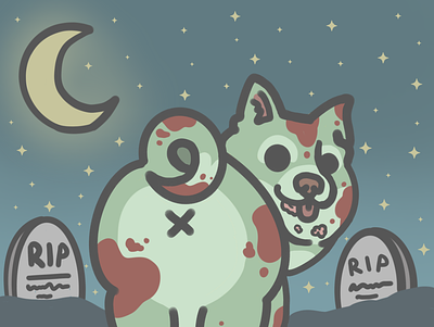 Zombie Doge cute design doge illustration