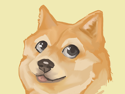 Shiba Inu Digital Illustration cute design digital painting doge illustration