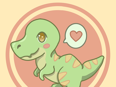 Pastel T Rex adorable cute design digital painting dino dinosaur illustration illustrator kawaii pastel
