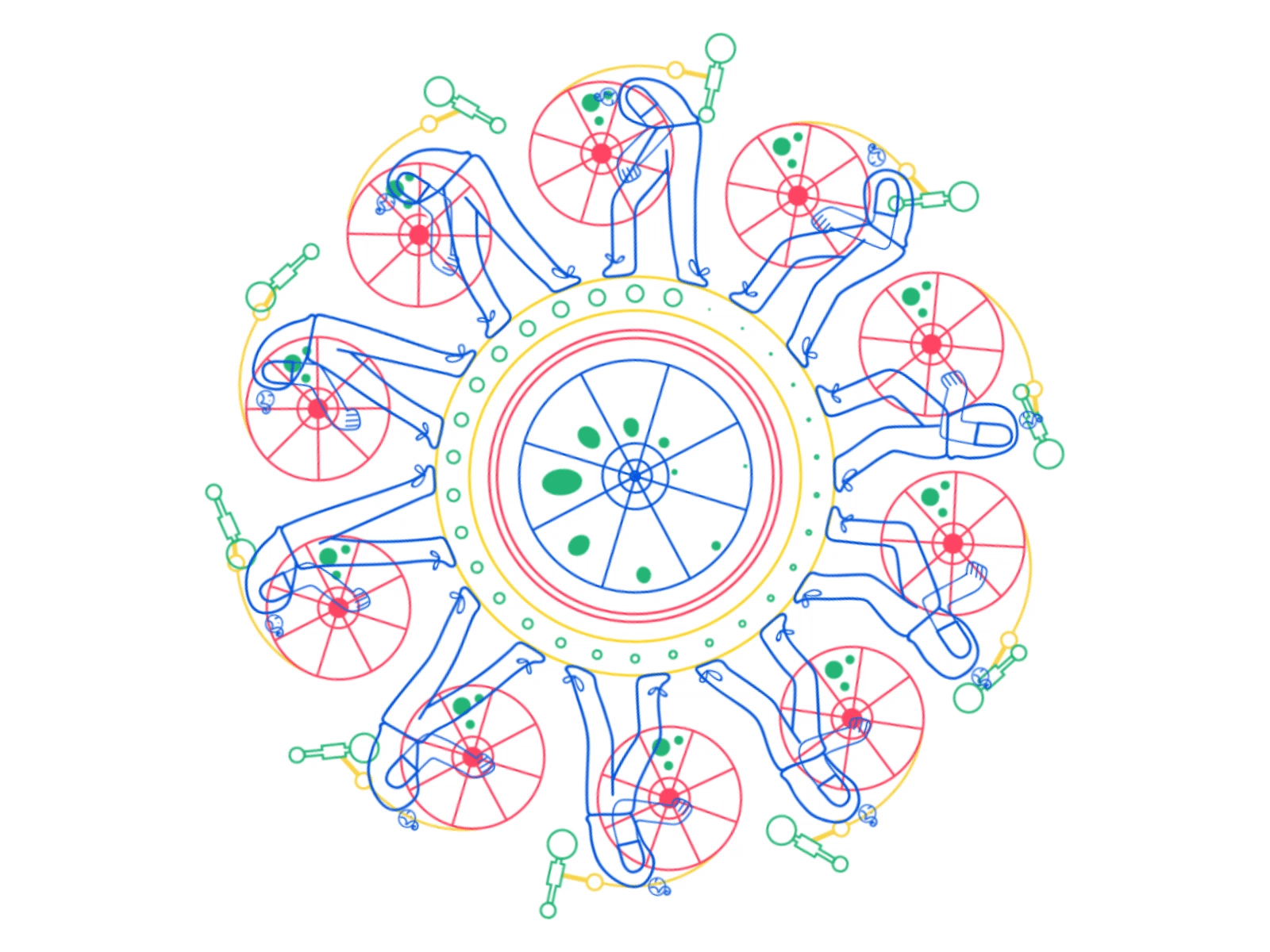 Phenakistoscope 2d after effect animation character disk graphic design hard illustration men motion graphics people phenakistoscope vector working