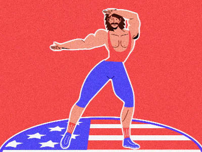 AMERICAN DANCE 2d 4 july aerobic american animation bleu bullshit character character animation dance famous frame by frame fun illustration independence phone red shit usa