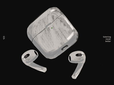 Airpods apple design illustration painting product
