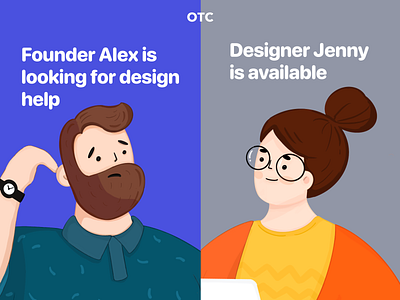 OTC banner design ads banner business designer illust illustration laptop networking otc people