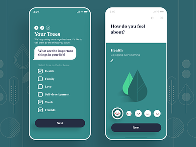 MindTree, Register add app bubble chat emotion feeling green happniess health leap life mental mobile register tracking tree value