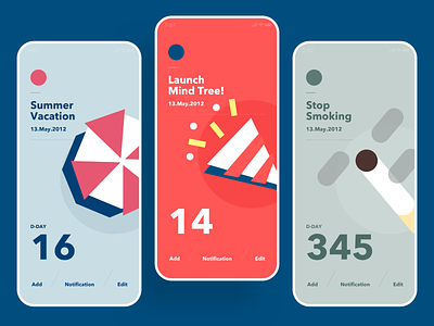 Dday Circle - illustrations color countdown countup daycount dday genau graphic illustraion illustration art mobile simple ui vacation
