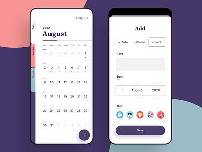 Note Circle - Calendar, Add Event View