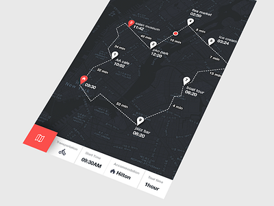 Travel Service UI black design info map route tour transportation travel trip ui web