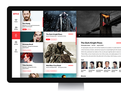 Netflix Service UI info movie netflix red simple star ui ux web white