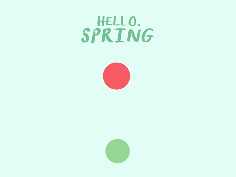 Hello Spring animation gaming gif illustration spring two dots