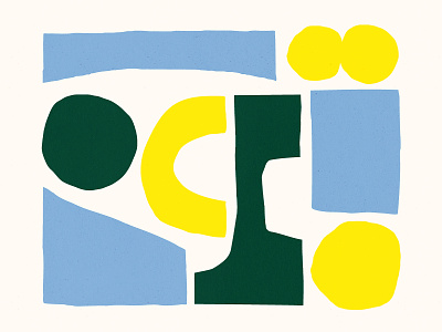 Some yellow, some blue and some green. blue bold color design green illustration pattern shape shapes texture yellow