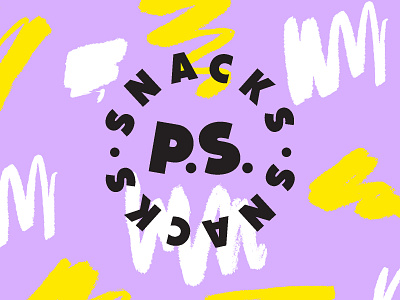 P.S. Snacks branding color identity illustration logo pattern purple shape shapes texture yellow